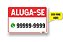 Placa Aluga-se Pvc 1mm 20x30cm Fone Personalizado - Imagem 1