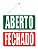Placa Aberto E Fechado Com Cordão E Ventosa Pvc Letra Grande - Imagem 1