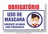 Placa Uso Mascara 20x30cm PVC 1mm - Imagem 1