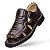 Sandália Masculina De Couro Legítimo  Ultra Comfort - CS364 Café - Imagem 2