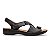 Sandália Feminina Com Velcro De Couro Legítimo Comfort - 10322 Preta - Imagem 2