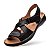 Sandália Feminina Com Velcro De Couro Legítimo Comfort - 10322 Preta - Imagem 5