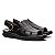 Sandália Masculina De Couro Legítimo Comfort Tira Com Ajuste - 44010 Preta - Imagem 1