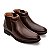 Botina Masculina De Couro Legitimo Comfort Elástico - 47008 Café - Imagem 4