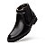 Botina Masculina De Couro Legitimo Comfort Elástico - 47008 Preta - Imagem 5