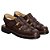 Sandália Masculina Em Couro Legitimo Comfort Shoes - 3602 Café - Imagem 1