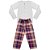 Pijama Juvenil Look Jeans Longo Branco/Xadrez - Imagem 1