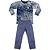 Pijama Look Jeans Menino Longo Azul - Imagem 1