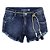 Shorts Look Jeans Moletom c/ Cinto Jeans - Imagem 1