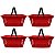 Cestas de Mercado Kit 4 Pequena Vermelha com Alça Plástica Preta 8L - Imagem 1