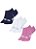 Meias Puma Feminina Sapatilha Esportiva- Kit com 3 pares - Azul/Branca/Rosa 34 a 39 (5978) - Imagem 1