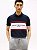 Polo Tommy Hilfiger Masculina  Logo Block - Azul Marinho / Branca  XM07644401 - Imagem 1