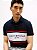 Polo Tommy Hilfiger Masculina  Logo Block - Azul Marinho / Branca  XM07644401 - Imagem 2