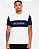 Polo Tommy Hilfiger Masculina Logo Block-Branca/Azul Marinho XM07333 - Imagem 1
