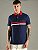 Polo Tommy Hilfiger Masculina Color Block-Azul Marinho/Vermelha/Branca XM07680 - Imagem 1
