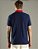 Polo Tommy Hilfiger Masculina Color Block-Azul Marinho/Vermelha/Branca XM07680 - Imagem 3