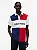 Polo Tommy Hilfiger Masculina Color Block-Branca/Vermelha/Azul Marinho XM07684 - Imagem 1