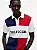 Polo Tommy Hilfiger Masculina Color Block-Branca/Vermelha/Azul Marinho XM07684 - Imagem 2