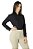 Camisa Social Feminina Ixória Manga Longa Preta Slim Viscose - Imagem 2