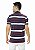 Camisa Polo Ixória Malha Listrada Marinho Branco Vermelho - Imagem 2