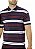 Camisa Polo Ixória Malha Listrada Marinho Branco Vermelho - Imagem 3