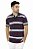 Camisa Polo Ixória Malha Listrada Marinho Branco Vermelho - Imagem 1