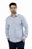 Camisa Masculina Ixória Manga L Slim Fit Listras Azul/Branco - Imagem 1