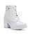 Bota Feminina Branca Coturno 507 Salto Tratorado Médio - Imagem 2