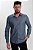 Camisa Masculina Ixória Slim Fit Manga Longa Cinza Marca Luxo - Imagem 1