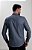 Camisa Masculina Ixória Slim Fit Manga Longa Cinza Marca Luxo - Imagem 3