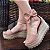 Sandália Feminina Flatform Nude Laço Camurça Suede - Imagem 2
