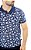 Camiseta Masculina Gola Polo Ixória Piquet Azul Marinho Floral - Imagem 2
