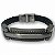 Pulseira Masculina Royal Feita De Couro Preto Trançado, Ao Centro Placa Metálica No Grafite Escovado - Imagem 2