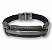 Pulseira Masculina Royal Feita De Couro Preto Trançado, Ao Centro Placa Metálica No Grafite Escovado - Imagem 4