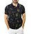 Camiseta Masculina Gola Polo Ixória Piquet Azul Marinho FLorida Folhas - Imagem 3