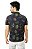 Camiseta Masculina Gola Polo Ixória Piquet Azul Marinho FLorida Folhas - Imagem 4