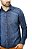 Camisa Masculina Jeans Slim Fit Denim Azul Intenso Estonada Exclusiva Luxo - Imagem 2