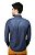 Camisa Masculina Jeans Slim Fit Denim Azul Intenso Estonada Exclusiva Luxo - Imagem 4