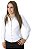 Camisa Feminina Slim Fit Manga Longa Casual Branca Marca Luxo - Imagem 2