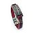 Pulseira Masculina Believe Feita Em Couro Marrom Com Placa Texturizada Na Cor Grafite - Imagem 1