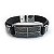 Pulseira Masculina Believe Feita Em Couro Preto Com Placa Texturizada Na Cor Grafite - Imagem 2