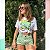 Short Feminino Sarja Verde Cós Alto Amassado Modinha Blogueira - Imagem 2