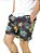 Short Masculino Preto Verde Vermelho Praia Floral Folhas Poliéster Com Bolsos - Imagem 5