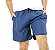 Short Masculino Poliéster Liso Azul Marinho Praia Surf - Imagem 1