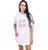 Camiseta Swag Vestido Algodão Dgn Amore Branca Rosa - Imagem 1