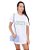 Camiseta Swag Vestido Algodão Dgn Good Focus On The Branca Lantejoulas Azuladas - Imagem 1