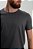 Camiseta Masculina Gola Redonda Básica Lisa Cinza Grafite Algodão - Imagem 2