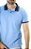Camiseta Masculina Gola Polo Azul Celeste Piquet Básico - Imagem 3