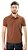 Camiseta Masculina Gola Polo Piquet Maquinetada Quadrados Laranja - Imagem 1
