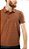 Camiseta Masculina Gola Polo Piquet Maquinetada Quadrados Laranja - Imagem 2